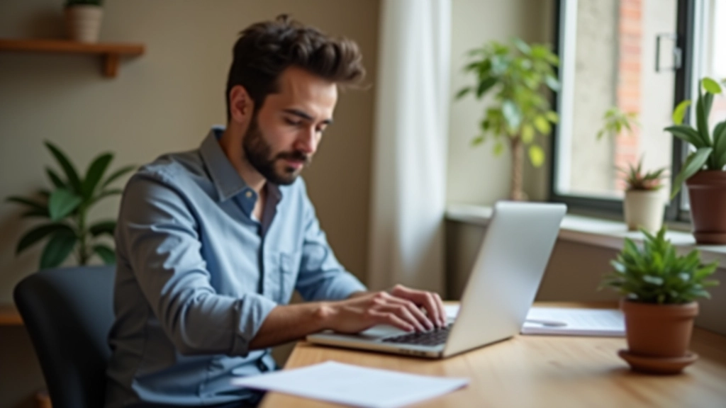 Freelancer à son bureau, ordinateur portable avec liste de tarifs, espace de travail professionnel