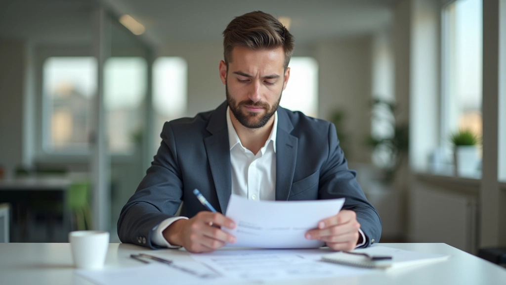 Personne regardant des relevés bancaires sur un écran, avec des graphiques de dépenses affichés