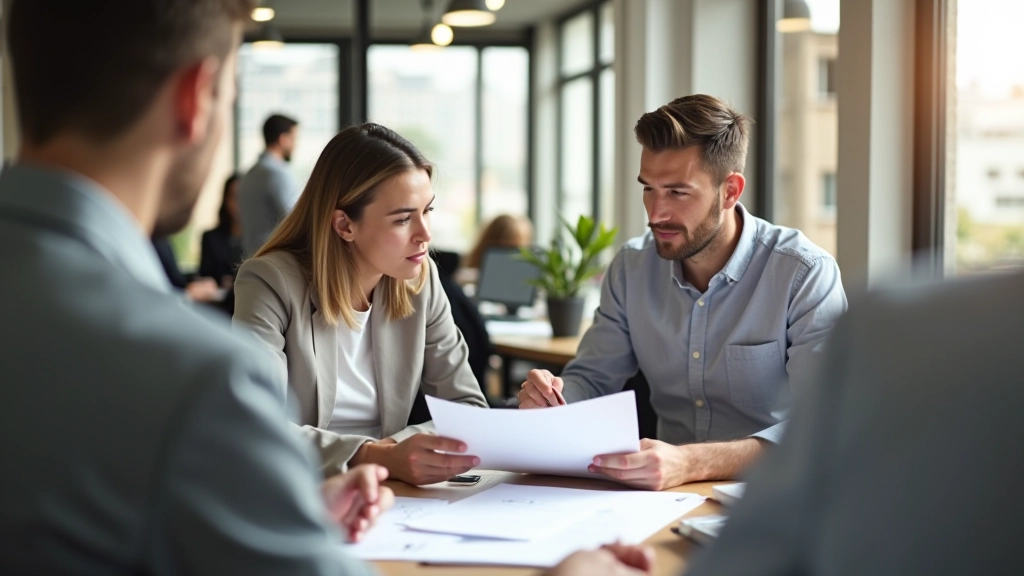 Équipe collaborant dans un espace de travail moderne et lumineux