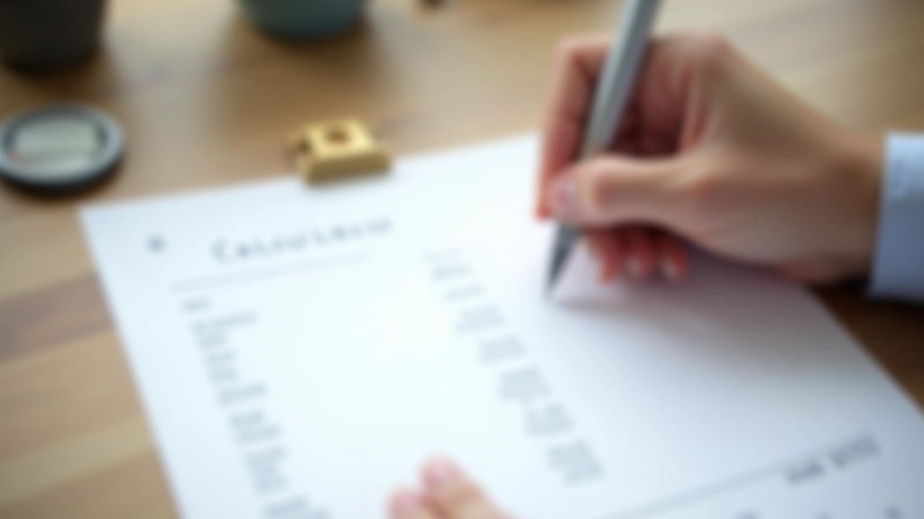 Étiquette de prix sur un article, calcul financier écrit sur papier avec stylo, table de travail minimalist